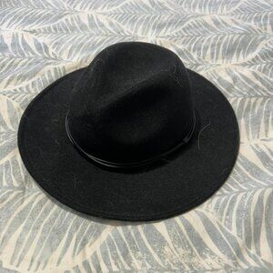 Women's black fedora hat